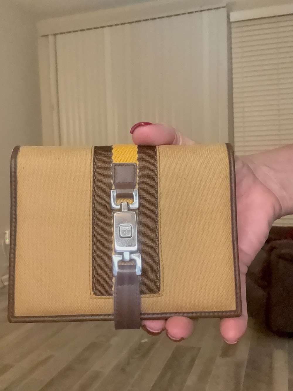 Vintage Gucci Canvas & Leather 6-Ring Agenda Planner Organizer Brown Tan